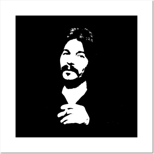 John Prine White Stencil Posters and Art